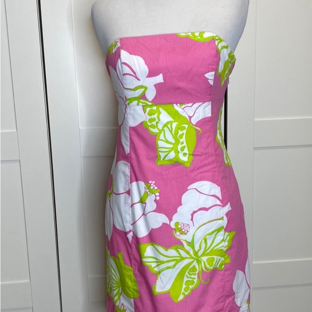 Lilly Pulitzer Franco Dress Hotty Pink She’s a Piston 2 Pink Floral Tie Back